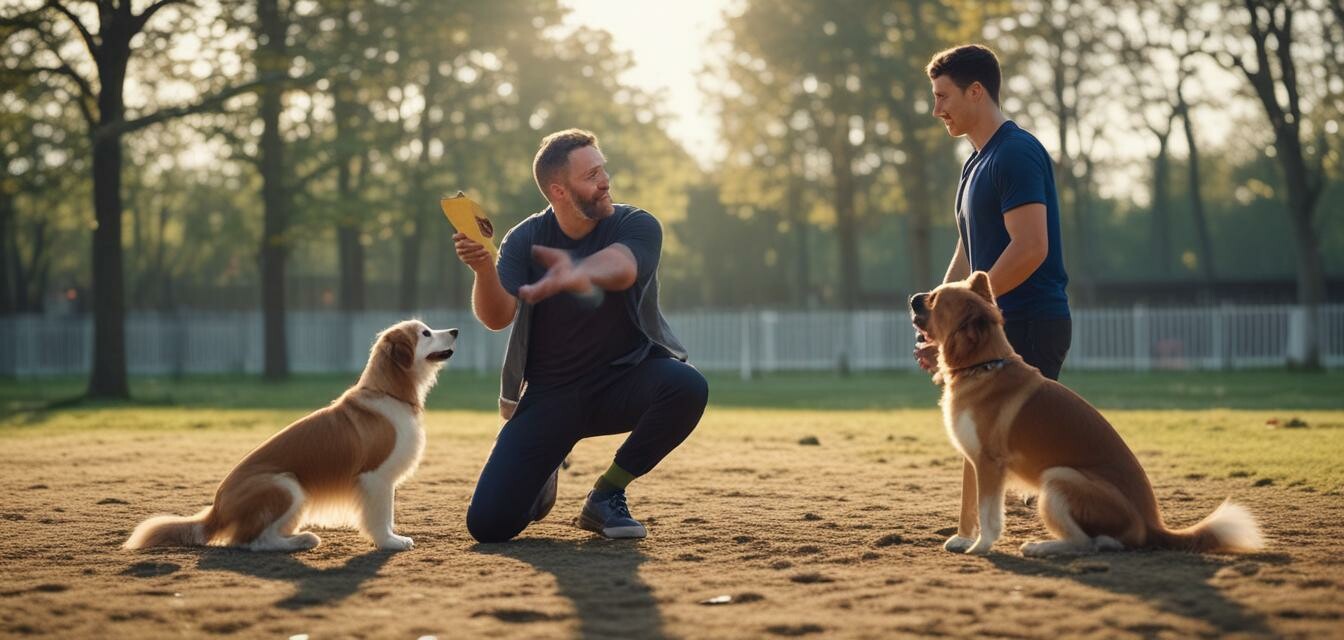 Dog training session with healthy treats