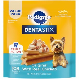 Pedigree Dentastix Original with Real Chicken, 108 treats for small dogs.